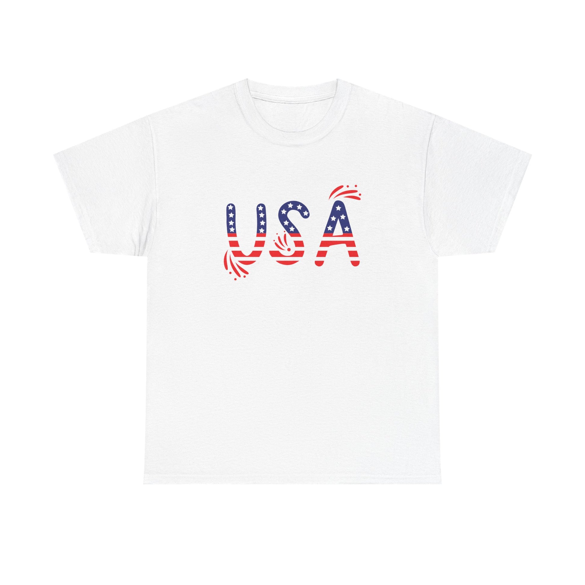 Patriotic USA T-Shirt, Unisex Heavy Cotton Tee, Independence Day Gift