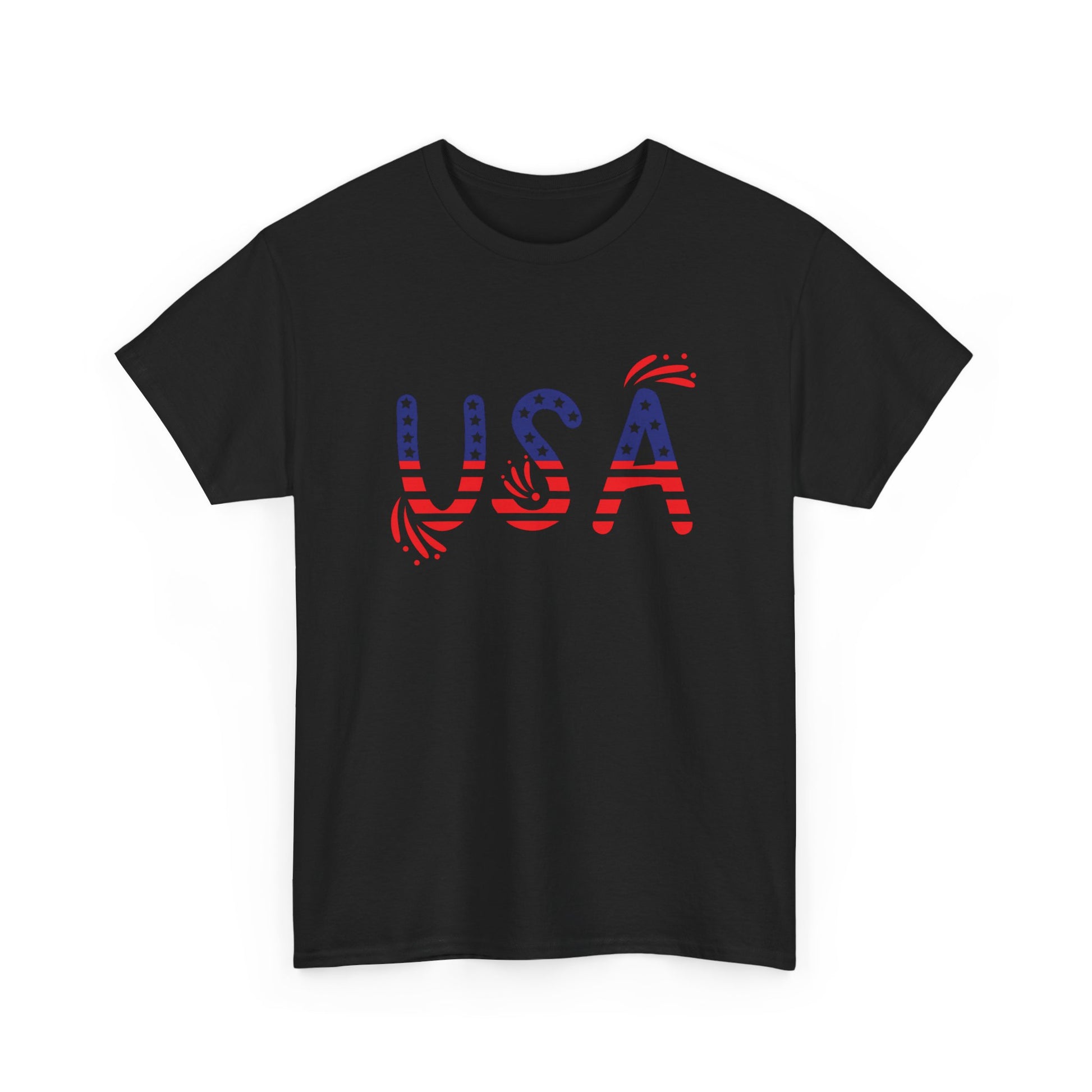 Patriotic USA T-Shirt, Unisex Heavy Cotton Tee, Independence Day Gift