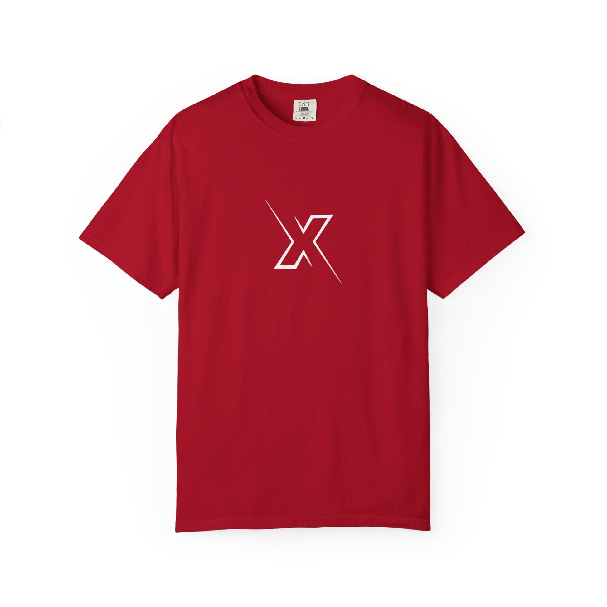 Unisex Garment-Dyed T-shirt with Bold X Design - Casual Everyday Wear